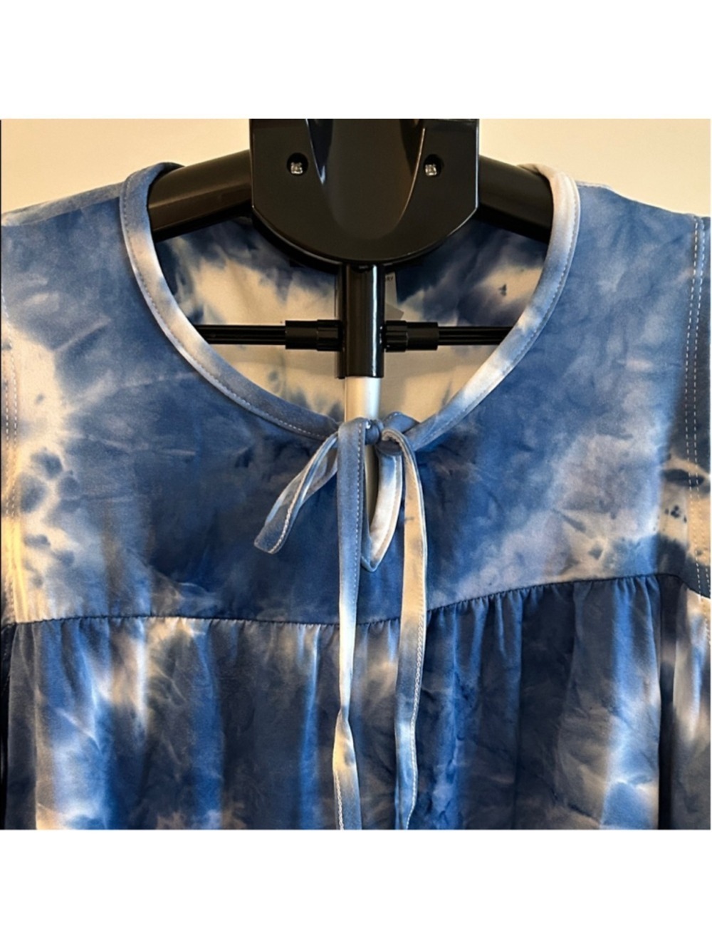 Promise Blue and White Tie-Dye Sleeveless Top - Picture 2 of 4